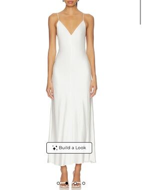 Elegant White V-Neck Maxi Slip Dress